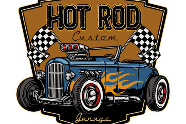 复古热车图案裁片印花，打造个性服装