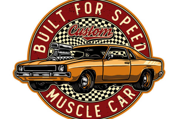 复古肌肉车图案裁片印花，打造个性服装