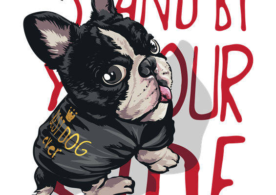 复古法国斗牛犬图案裁片印花，打造个性服装