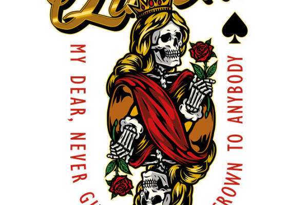 骷髅皇后服装印花图案,时尚前卫的裁片印花素材