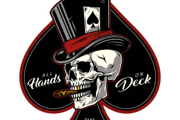 暗黑骷髅帽牌花型裁片印花，打造独特服装