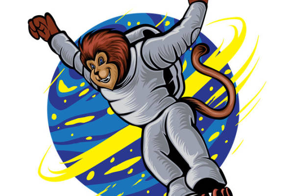 时尚猴子宇航员印花图案,轻松打造个性服装