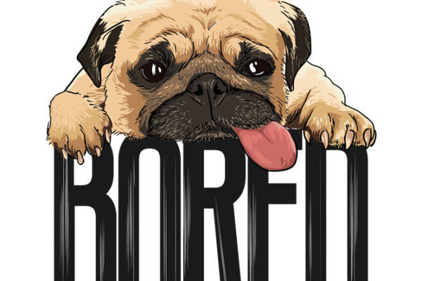 萌宠趴姿“Bored”文字印花图案服装印花