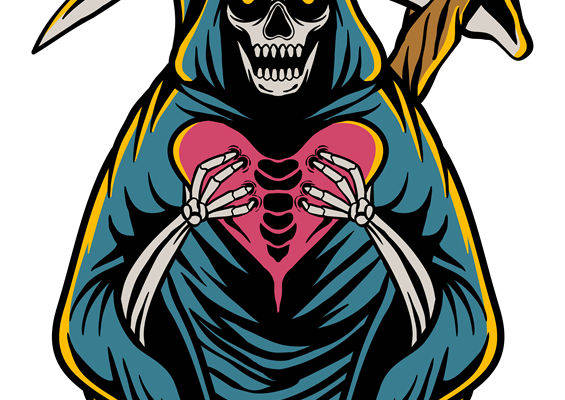 死亡之神的爱：骷髅心形裁片印花，为你的服装增添神秘与浪漫