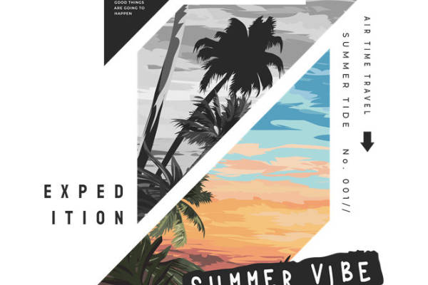 夏日海滩风情印花裁片，打造专属夏日服装