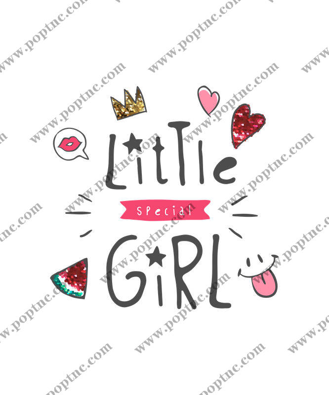 甜美可爱女孩印花图案,适合各类服装裁片设计