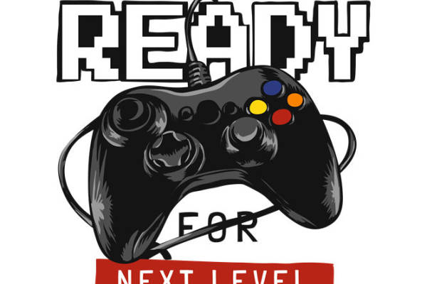 复古游戏手柄图案裁片印花，打造个性服装