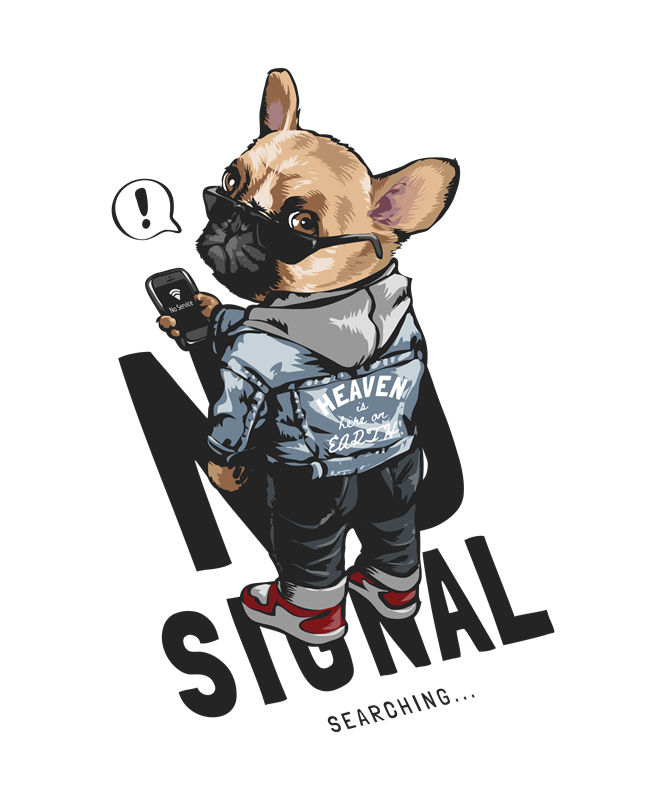 时尚潮流法斗犬印花图案，适合服装裁片印花