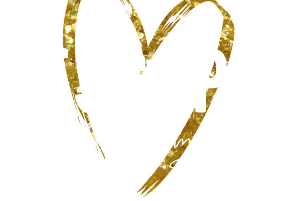 金色心形纹理裁片印花，打造浪漫时尚服装