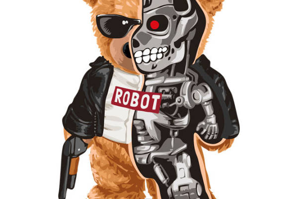 未来机器人熊：创意服装印花设计