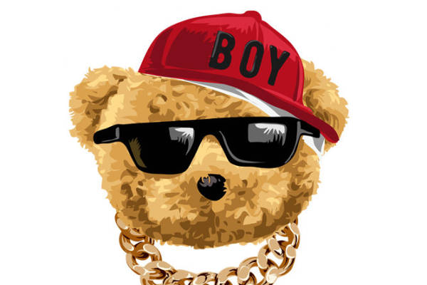 酷炫熊头裁片印花，打造个性服装