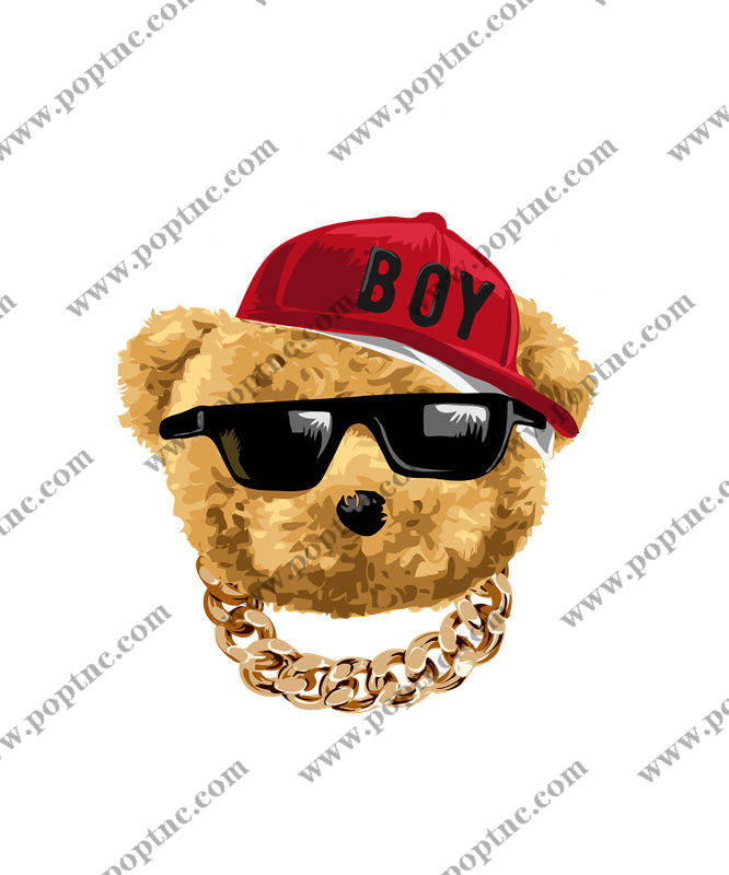 酷炫熊头裁片印花,打造个性服装