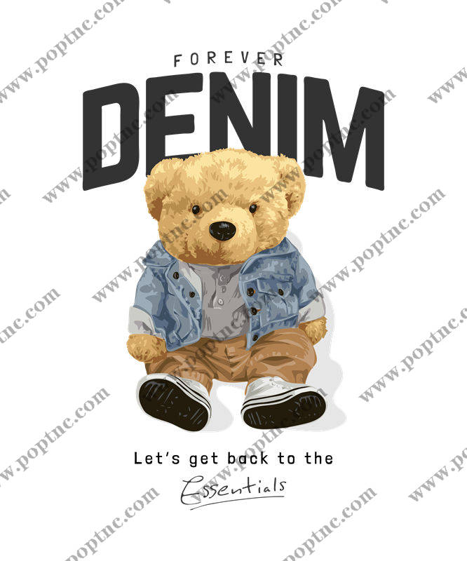 可爱熊仔图案印花,打造个性服装