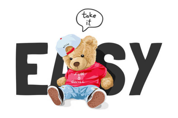 轻松舒适的泰迪熊印花裁片印花服装印花