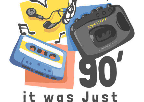 复古90年代音乐播放器图案印花，适合服装裁片设计