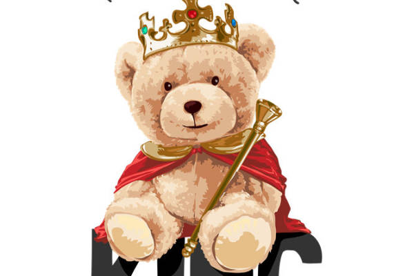 萌趣小熊国王：服装印花裁片设计灵感