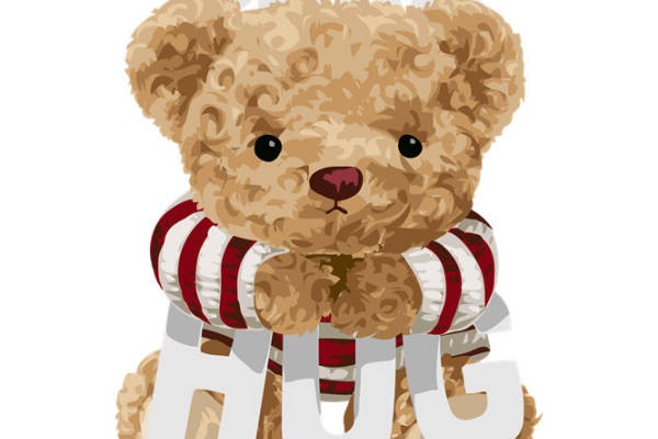 温馨熊抱印花：可爱服装印花素材