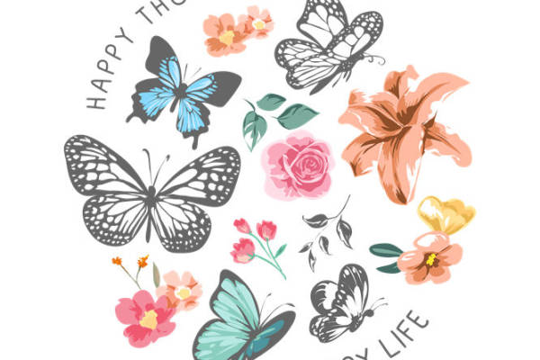 自然花卉图案裁片印花，打造清新时尚服装