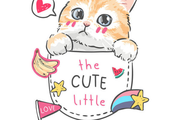 萌趣猫咪印花，打造个性服装裁片