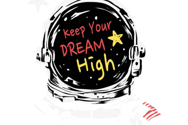 太空宇航员头盔印花图案，创意服装印花裁片