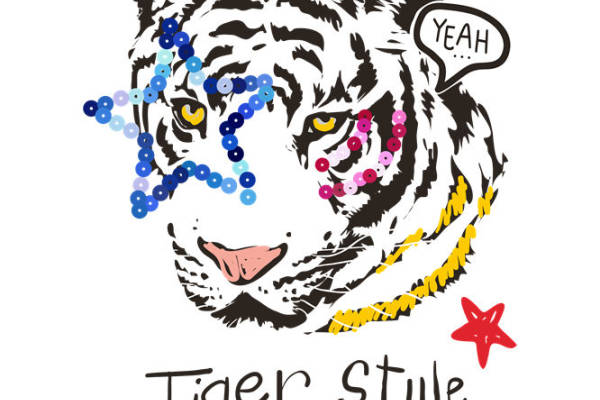 酷炫老虎印花图案，打造个性服装