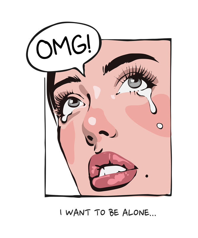 服装印花素材：OMG！我想要独自一人