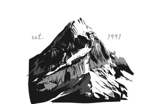 山峰纹理裁片印花：自然风格服装印花素材