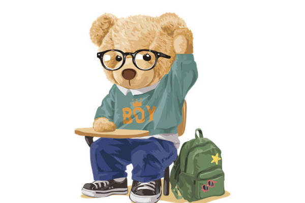 萌趣小熊服装印花图案，打造个性时尚