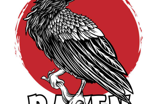 深邃乌鸦纹样服装印花裁片设计