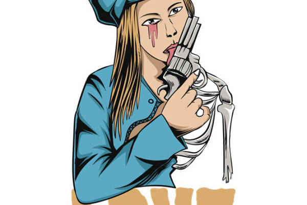 复古风格枪械图案裁片印花,打造个性服装