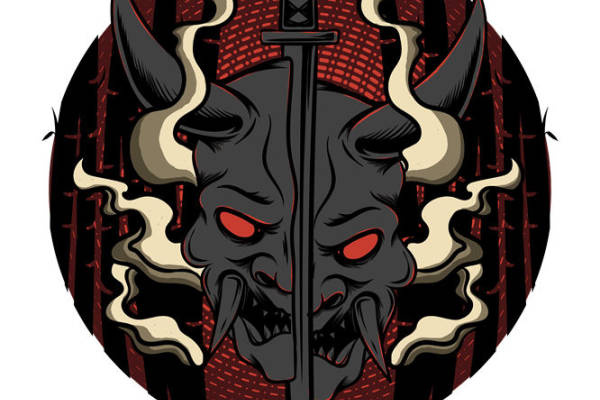 暗黑恶魔面具裁片印花：服装印花设计灵感