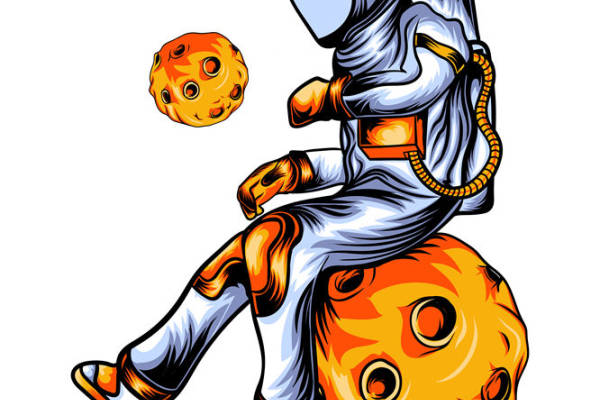 太空探险者与月球印花：创意服装印花裁片