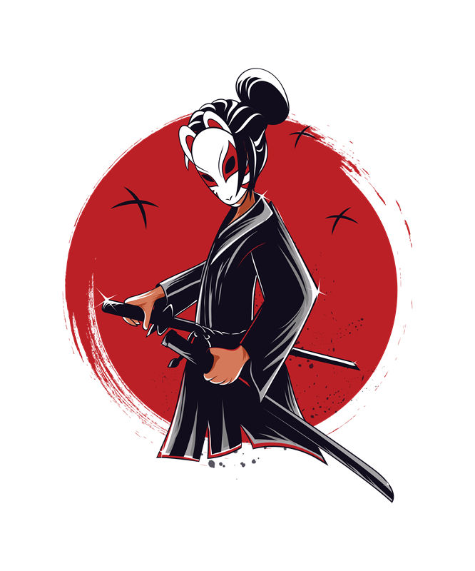 暗黑武士风格裁片印花，打造个性时尚服装