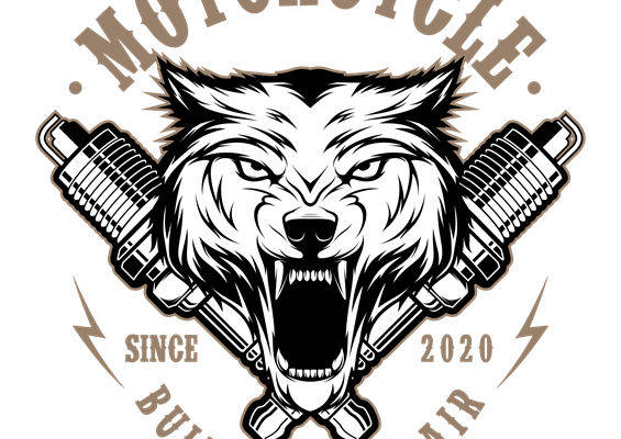 狂野狼头图案服装印花裁片设计