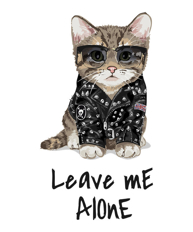 酷猫摇滚风裁片印花，打造个性服装