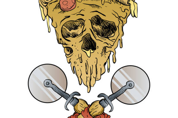 骷髅披萨：时尚前卫的服装印花裁片