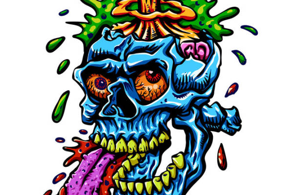 酷炫骷髅头裁片印花，打造个性服装