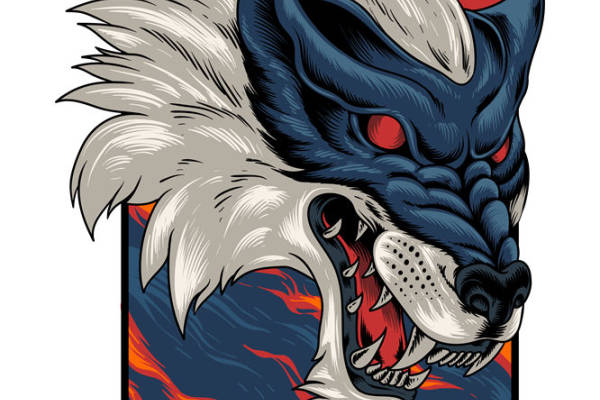 怒狼火海纹样裁片印花，服装印花新选择