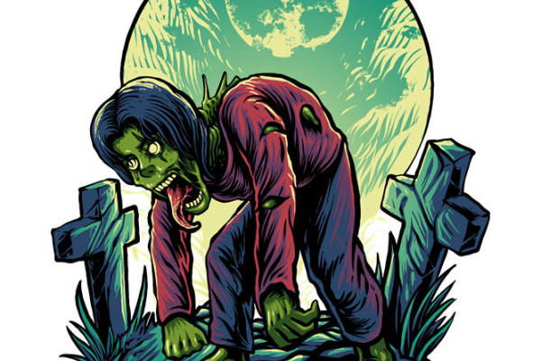 恐怖僵尸裁片印花,为你的服装增添诡异魅力