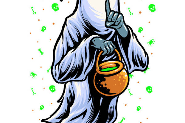 幽灵主题裁片印花：万圣节服装印花新选择