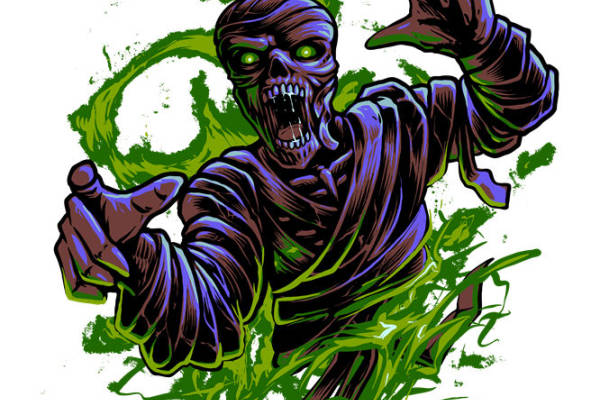 恐怖骷髅裁片印花:万圣节服装印花新选择