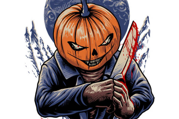 万圣节南瓜头图案裁片印花，服装印花设计灵感