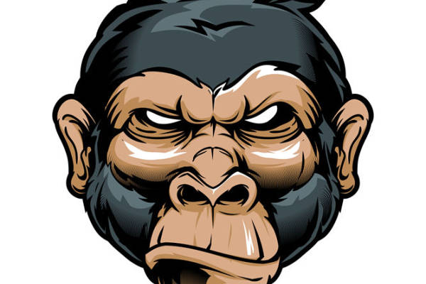 狂野黑猩猩头像：服装印花裁片设计灵感