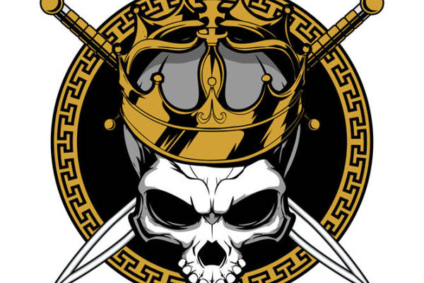 暗黑骑士头骨裁片印花:服装印花设计新宠