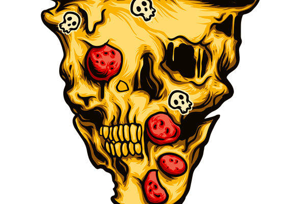 骷髅披萨：创意服装印花裁片