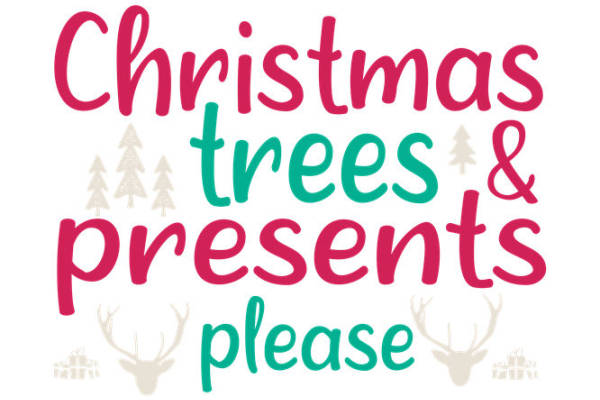 圣诞树与鹿角:创意服装印花图案