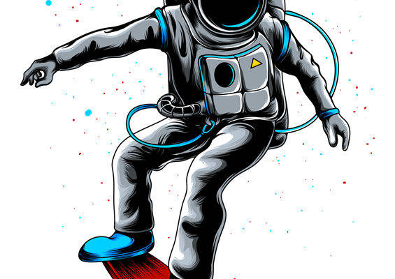 未来科技风宇航员印花裁片，打造个性服装