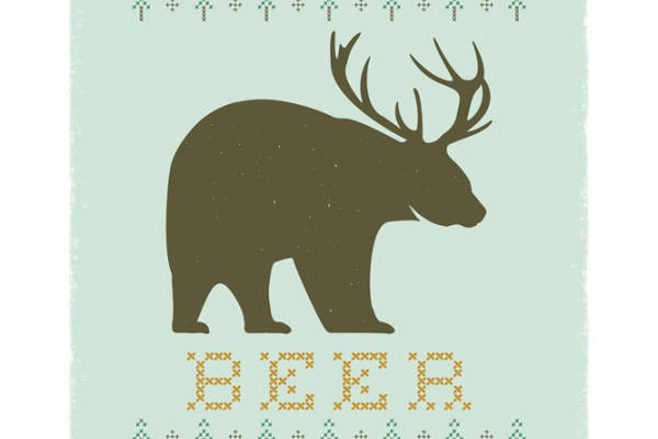 森林中的熊与鹿:创意服装印花设计