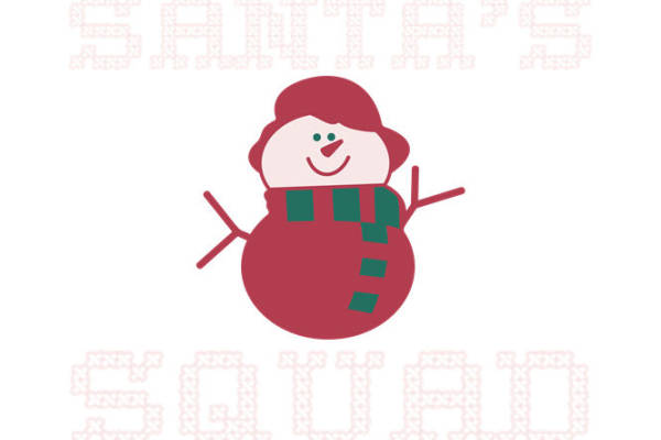 圣诞雪人裁片印花：可爱风格服装印花素材