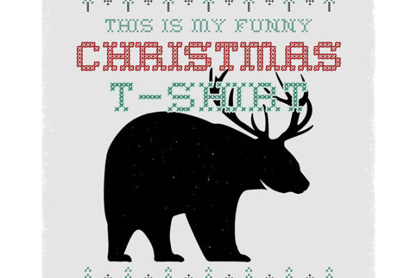 圣诞驯鹿熊印花图案，打造个性服装印花裁片